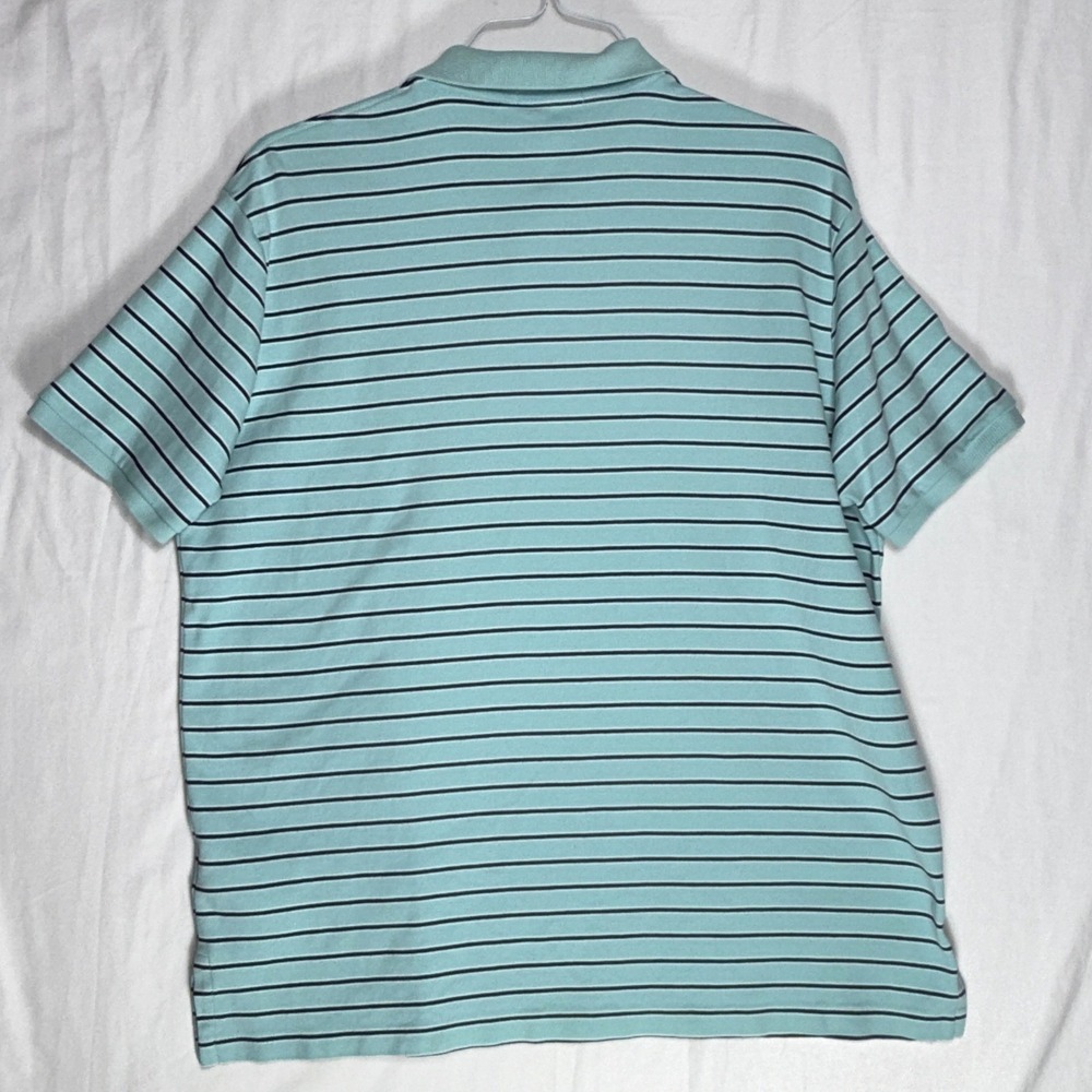 Polo Ralph Lauren Mens‎ Striped Short Sleeve Polo Shirt Aqua Navy XL - Picture 3 of 10